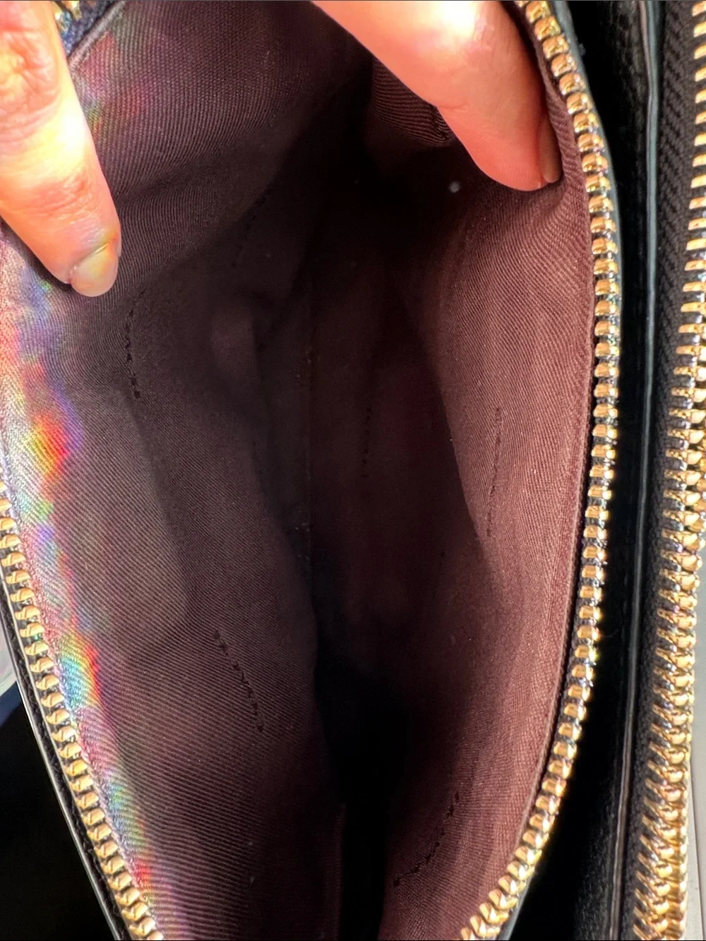 Coach Black Pebbled Leather Shoulder Bag with Gold Hardware